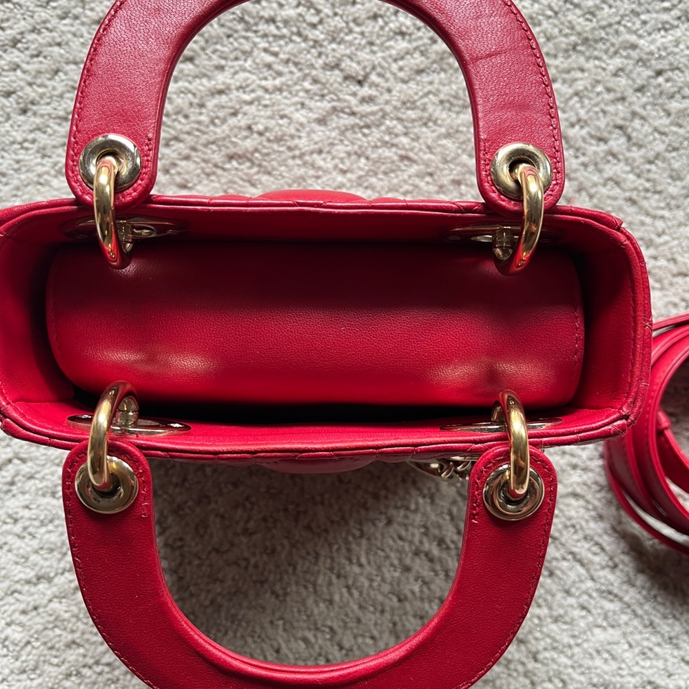 Mini Lady Dior Red Lambskin - Picture 2 of 8
